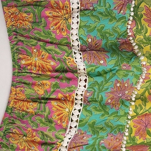 Miss June Paris Sequined Off Shoulder Boho Crop Peasant Top - See Measurements - Picture 6 of 14